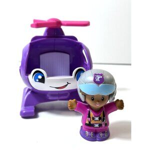 Helicopter Barbie Little People Vehicle with Pilot Figure Purple and Pink